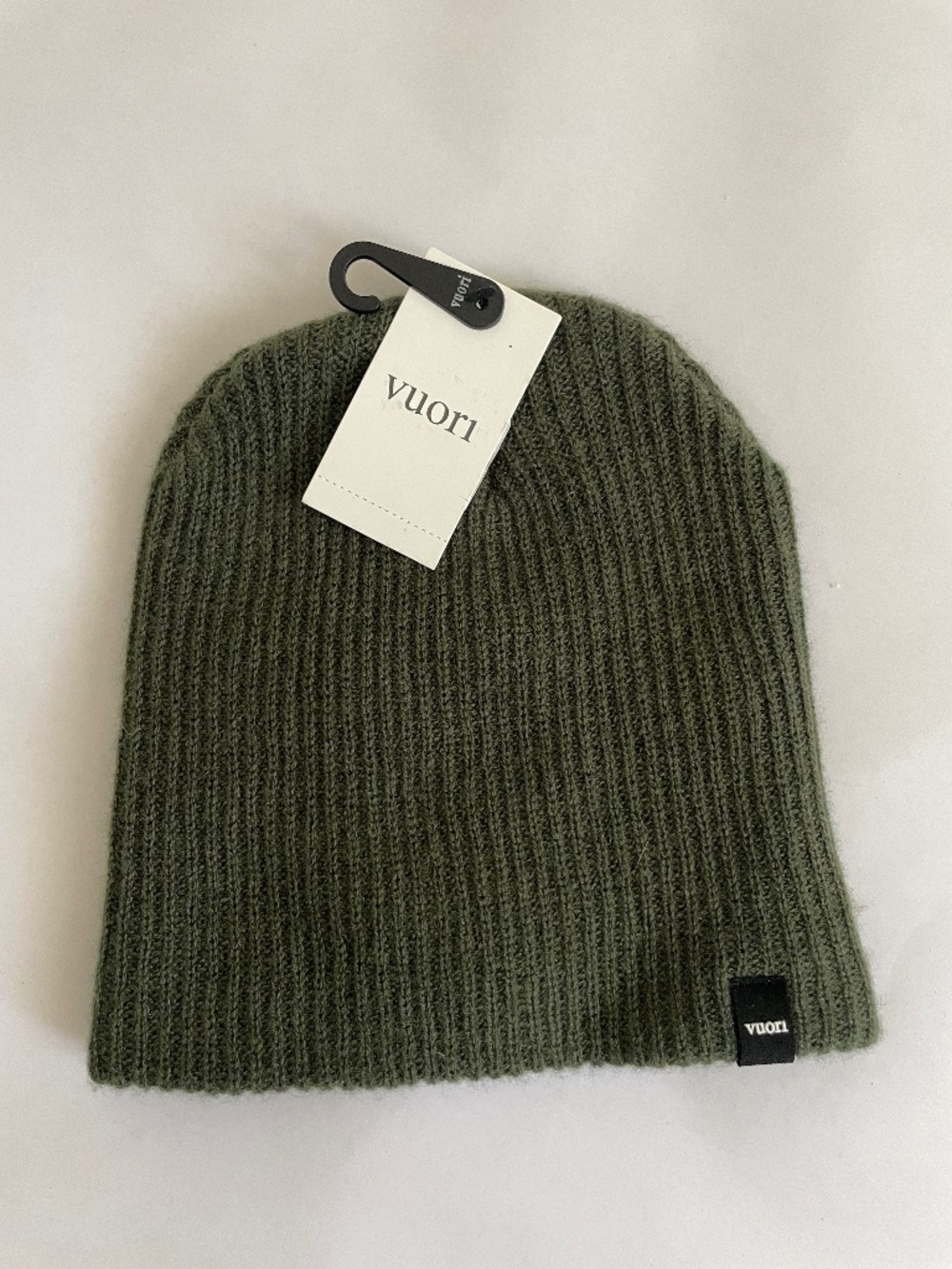 NWT- Vuori Wool + Cashmere Unisex Manchester Beanie Hat, One Size, Green Knit
